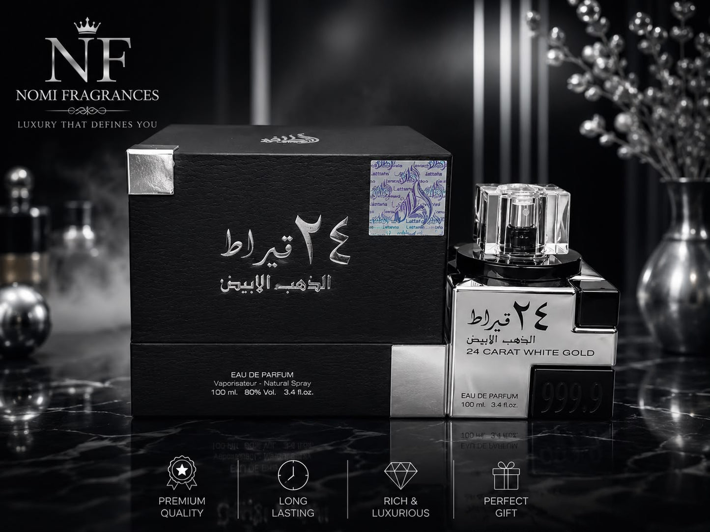 Lattafa 24 Carat White Gold — 100ml EDP