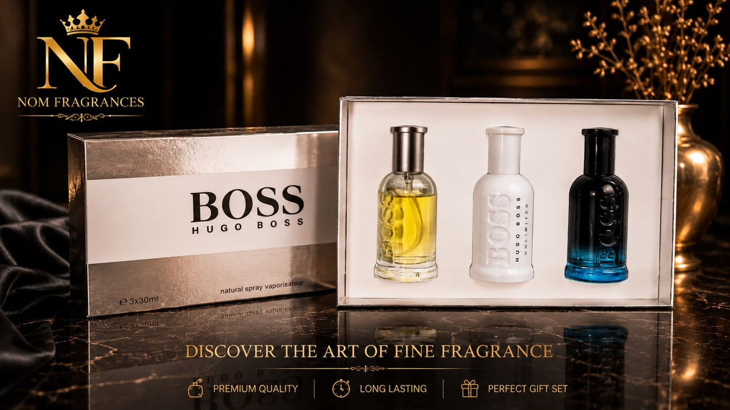 Hugo Boss 3-Piece Miniature Men's Fragrance Gift Set.
